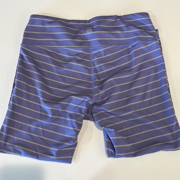 Athleta - M, light purple/gray stripe crop leggings - Picture 3 of 6